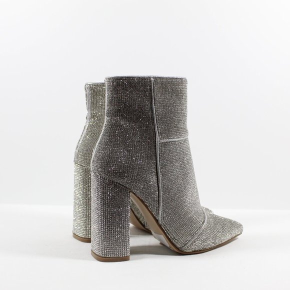 Steve Madden Women's Noticed-r Ankle Boot - Silver Rhinestones 6M - Picture 2 of 6